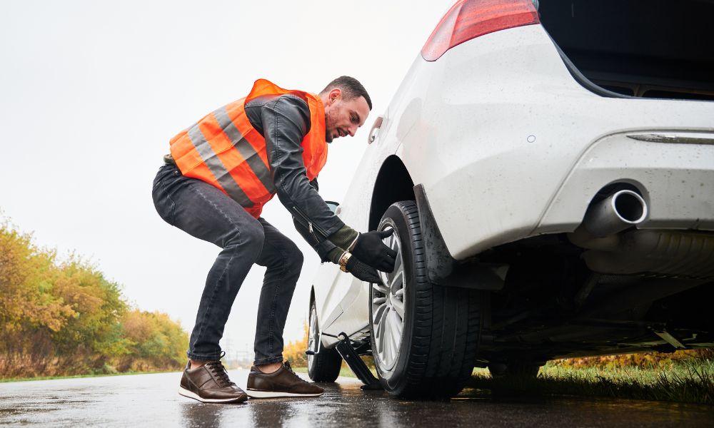 Flat tire roadside assistance